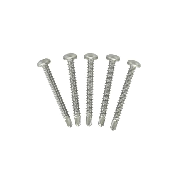 Wrs SelfDrilling Screw, 8 x 1 1/2 in, 410 Stainless Steel Pan Head